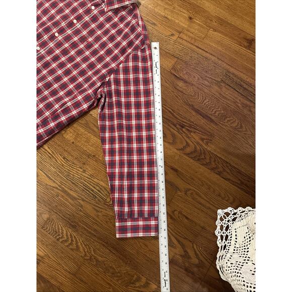 Dockers Button Up Shirt Men’s XL Plaid Red Blue - Picture 11 of 12
